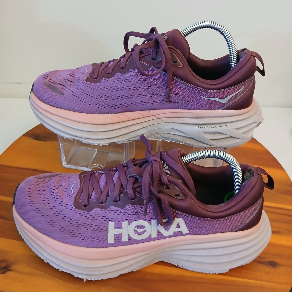 Hoka Bondi 8 Women 10 Purple Running Shoes Sneakers 1127952 BCWN